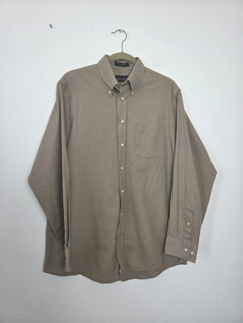 Vintage The Arrow Company Wrinkle Free Oxford Shirt Tan Brown Preppy 16.5 34/35